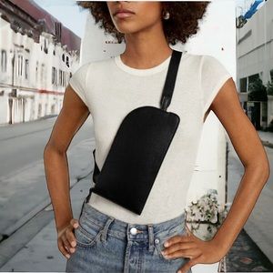 Sling Bag Everlane The Cactus Black Leather Crossbody Bag